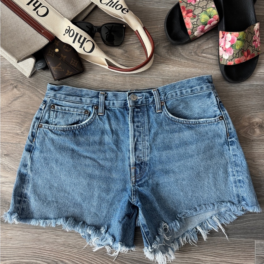 Agolde Parker Long Jean Shorts
